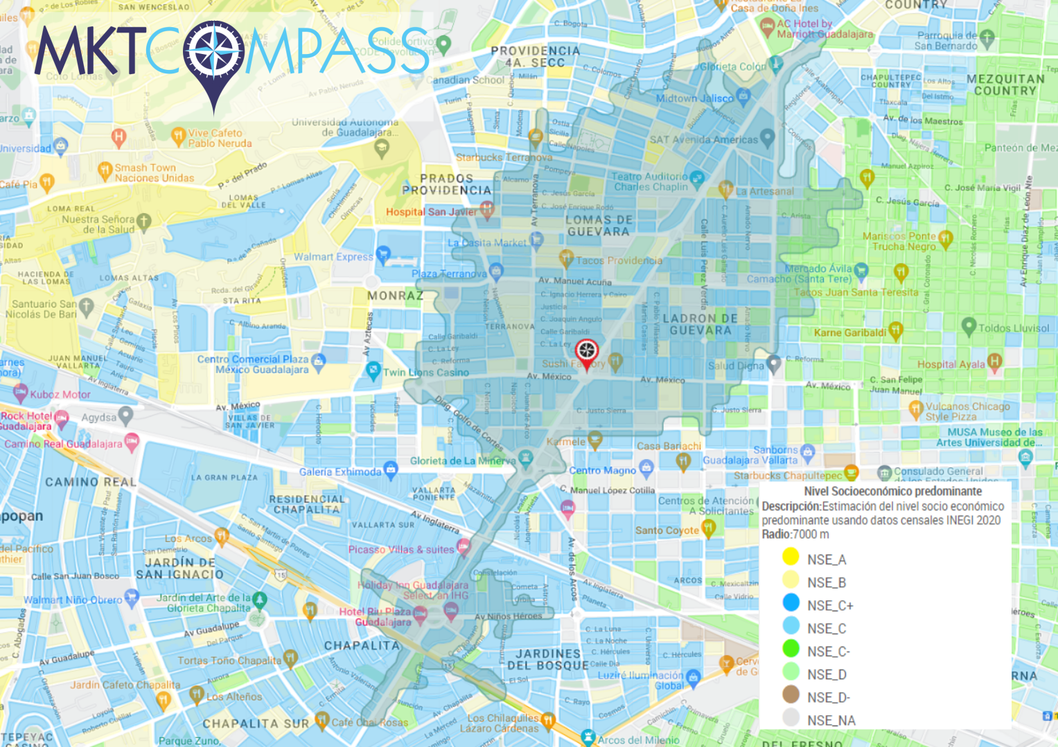 Examples of zone analysis types with GIS MktCompass.